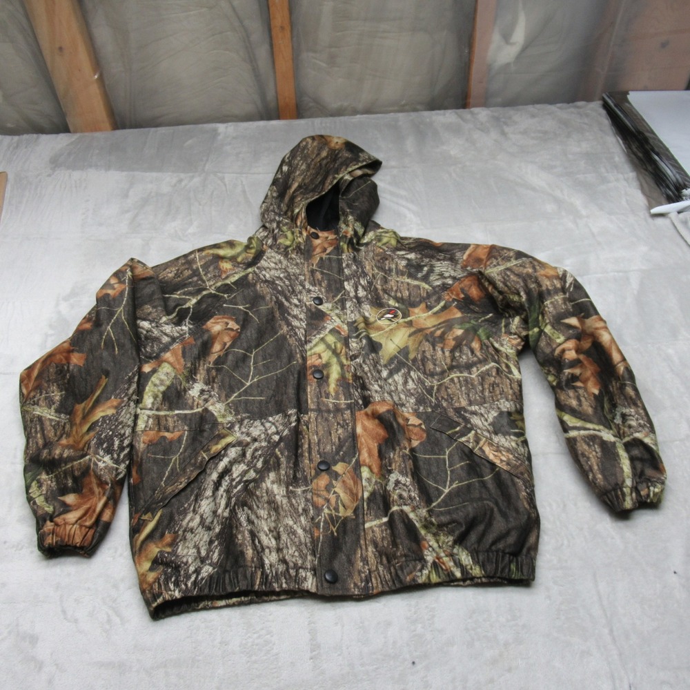 Redhead Jacket Youth Large Camo Mossy Oak Hooded Mesh Lined Rain Wind‎ Hunting